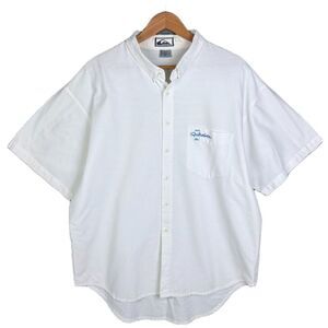 Vintage Quiksilver Button Down Shirt 90s Boxy Fit Embroidered Cotton Men’s XL